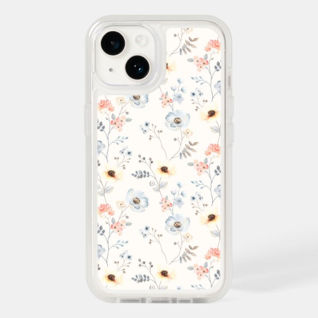 Pastel Poppy Floral Garden Pattern Otterbox iPhone Case (Back)