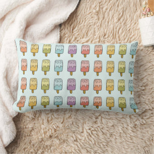 Pastel Popsicle Illustration Cute Kids Decor Lumbar Pillow