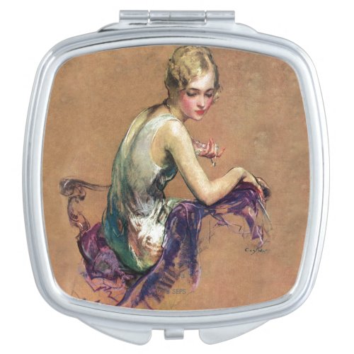 Pastel Portrait Compact Mirror