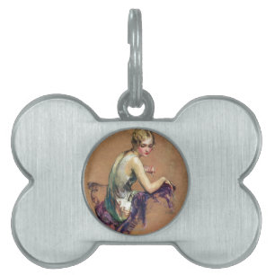 Pastel Portrait Pet ID Tag