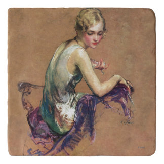 Pastel Portrait Trivet