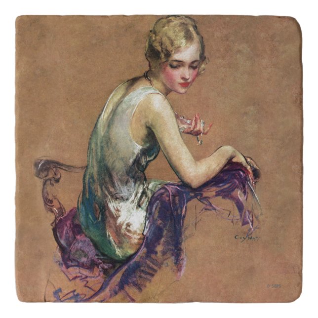 Pastel Portrait Trivet (Front)