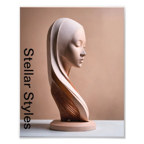 Pastel Portraits in Stone Abstract Sculptures Cap Photo Print