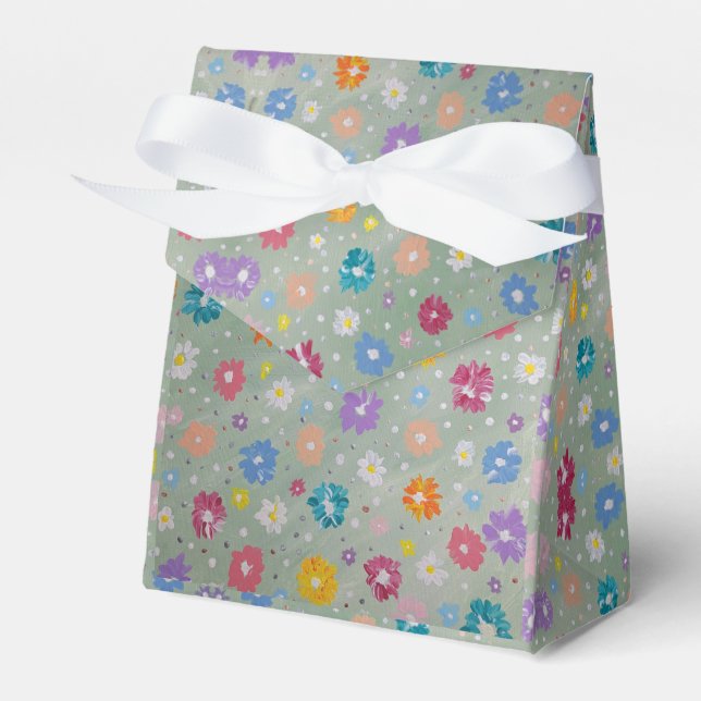 Pastel Posie Floral Favor Box (Front Side)