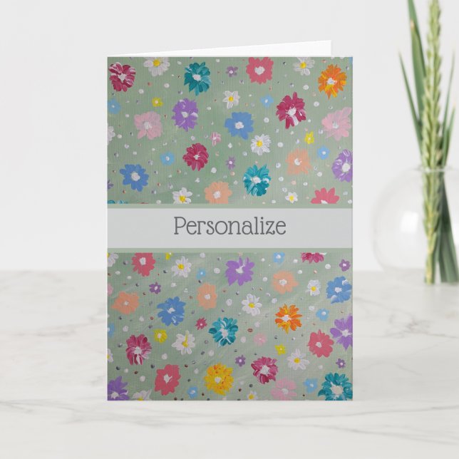 Pastel Posie Personalization Note Card (Front)