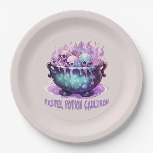 Pastel Potion Cauldron Paper Plates