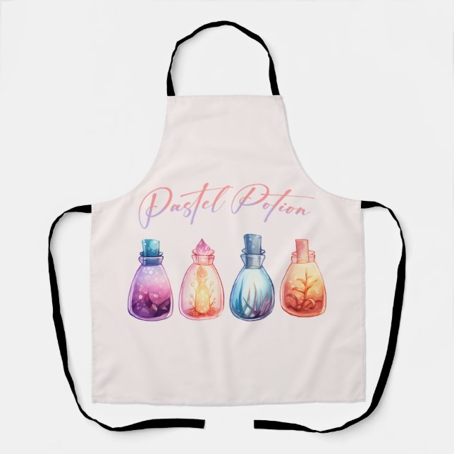 Pastel Potion – Cute and Elegant Witch Potion Apron (Front)