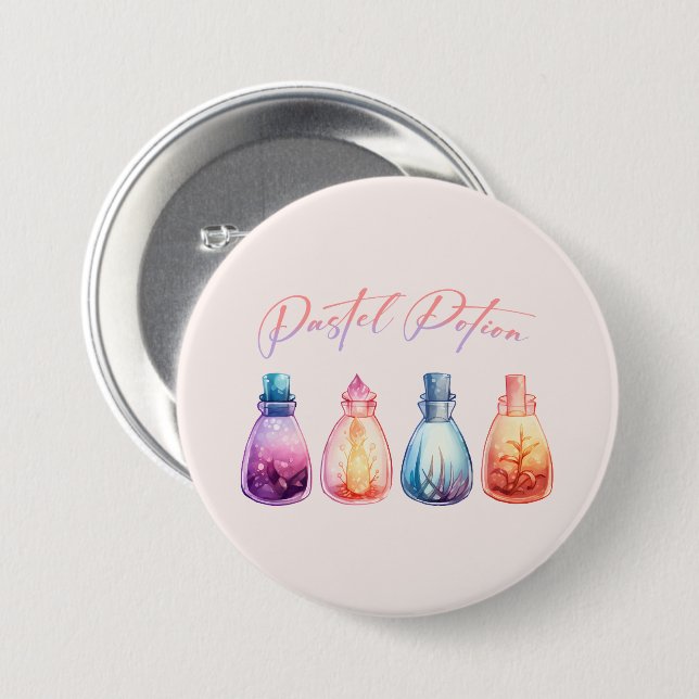 Pastel Potion – Cute and Elegant Witch Potion Button (Front & Back)