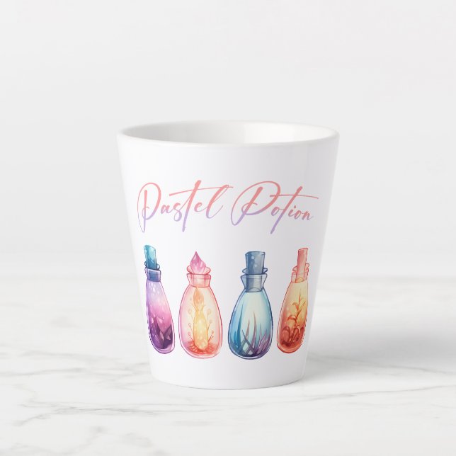 Pastel Potion – Cute and Elegant Witch Potion Latte Mug (Front)