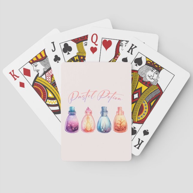 Pastel Potion – Cute and Elegant Witch Potion Poker Cards (Back)
