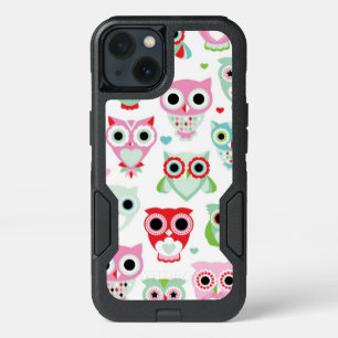 pastel powder color owl background iPhone 13 case