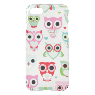 pastel powder color owl background iPhone SE/8/7 case