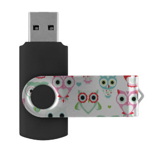 pastel powder color owl background USB flash drive