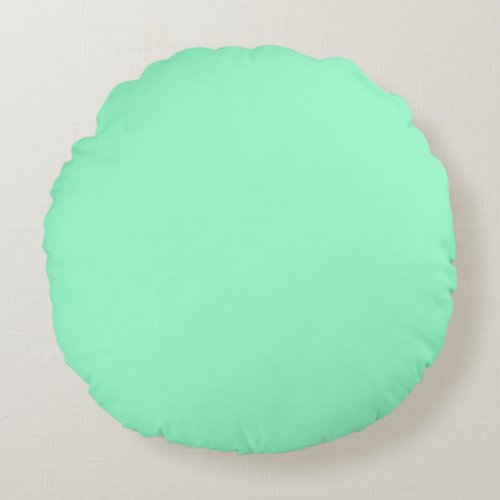 Pastel powder mint Green solid plain color Custom Round Pillow