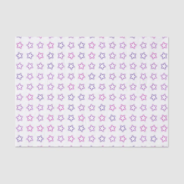Pastel Powder Star Pattern White Tissue Paper (Front)