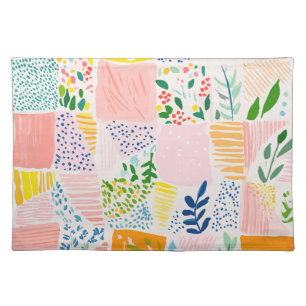 Pastel Preppy Patchwork Cloth Placemat