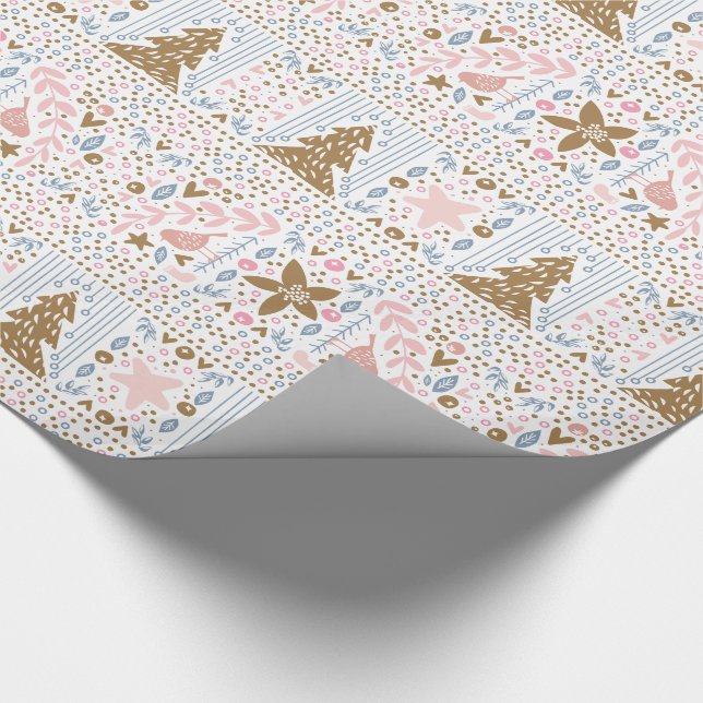 Pastel Pretty Christmas Gift Wrapping Paper (Corner)