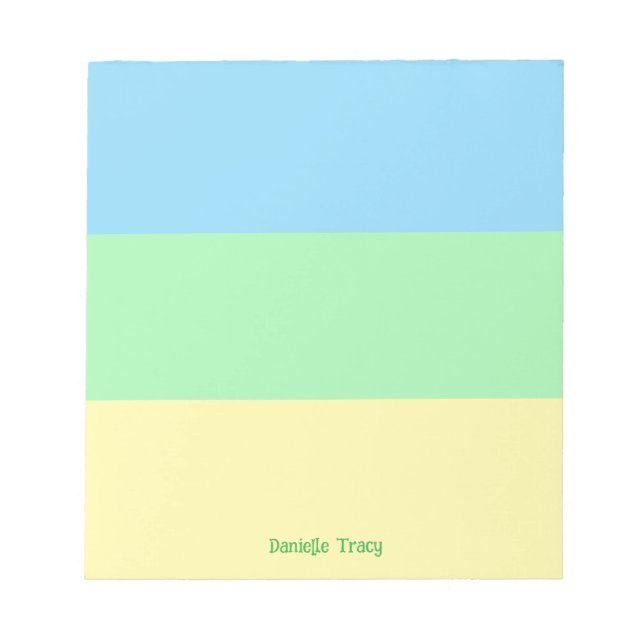Pastel Pretty Spring Colors Custom  Notepad (Front)