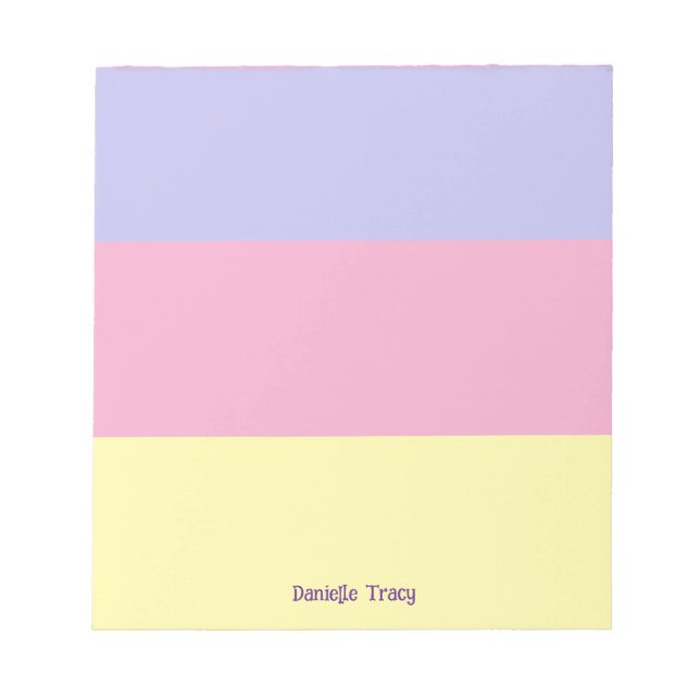 Pastel Pretty Spring Colors Custom  Notepad (Front)