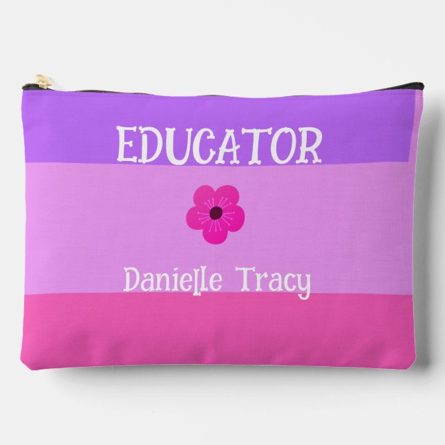 Pastel Pretty Spring Colors Teacher  Accessory Pouch (Front)