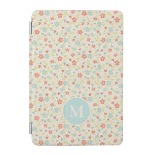 Pastel Pretty Spring Floral Pattern Monogram iPad Mini Cover