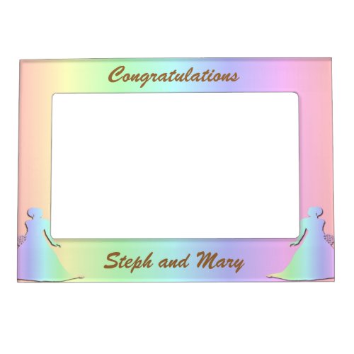 Pastel Pride Lesbian Wedding Gift Frame