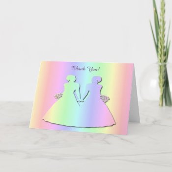 Pastel Pride Thank You Card For A Lesbian Wedding by AGayMarriage at Zazzle