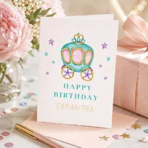 Pastel Princess Carriage Birthday Card