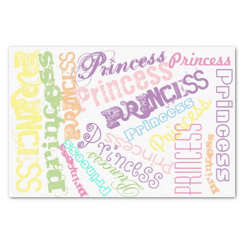 Pastel Princess Personalised Rainbow Sherbert Tissue Paper