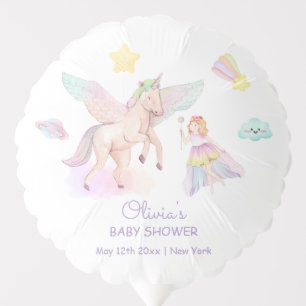 Pastel Princess Unicorn Baby Shower Balloon