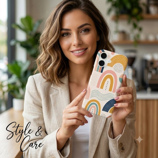 Pastel Prism Arc Abstract Surface Pattern Case-Mate iPhone Case (Pastel Prism Arc Abstract Surface Pattern iPhone 17 Case)