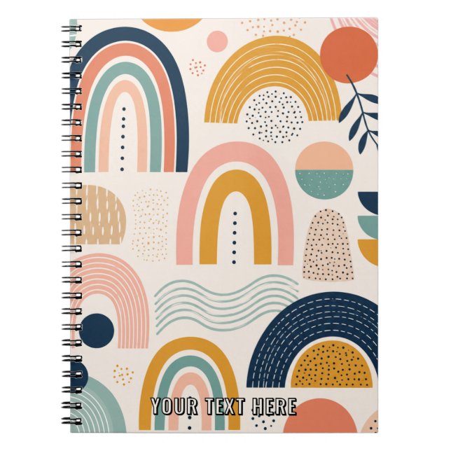 Pastel Prism Arc Abstract Surface Pattern Stylish Notebook (Front)