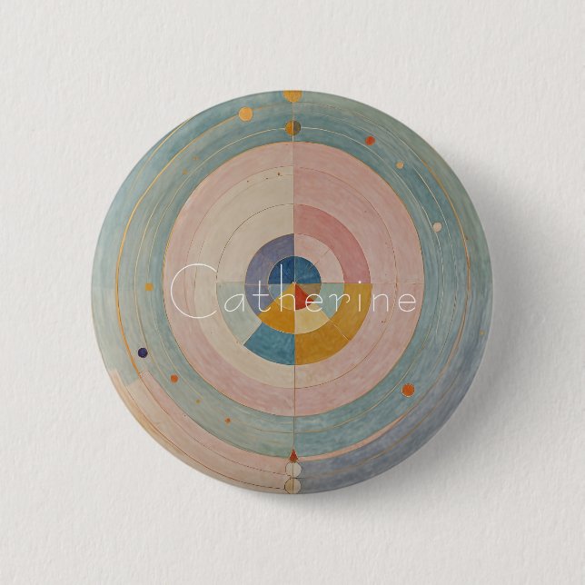 Pastel Prism: Rainbow Color Wheels Button (Front)