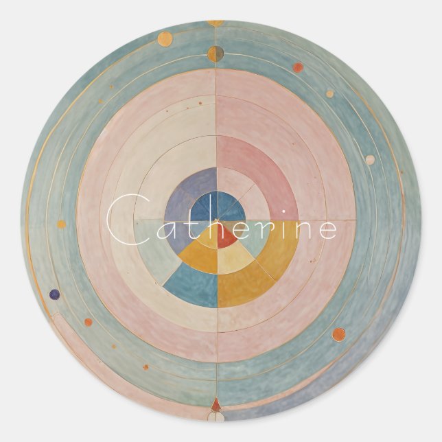 Pastel Prism: Rainbow Color Wheels Classic Round Sticker (Front)