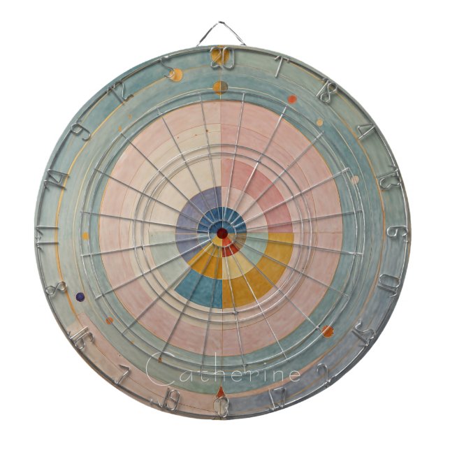Pastel Prism: Rainbow Color Wheels Dart Board (Front)