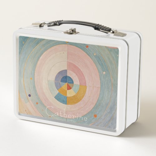 Pastel Prism Rainbow Color Wheels Metal Lunch Box