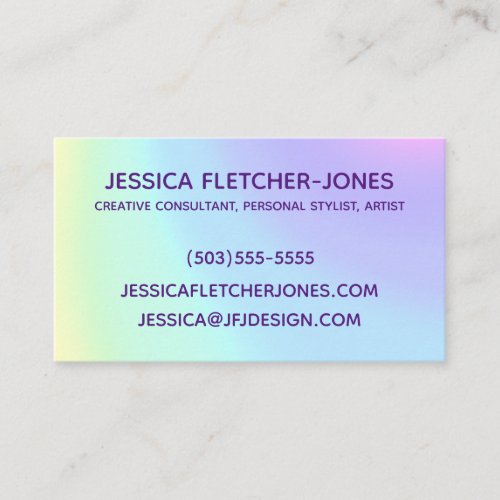 Pastel Prismatic Rainbow Ombre Business Card