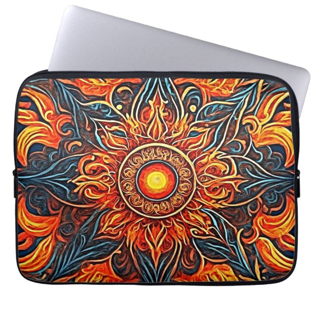 Pastel Psychedelic Art - Visionary Mandala Laptop Sleeve (Front)