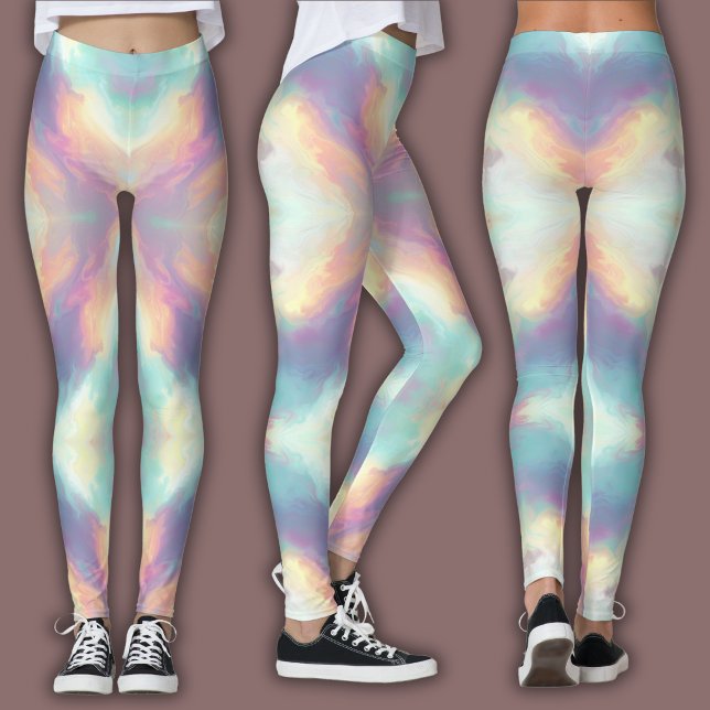 Pastel Psychedelic Pattern | Iridescent Nebula Leggings (Creator Uploaded)