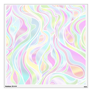 Pastel Psychedelic Stained Glass Abstract Wall Decal