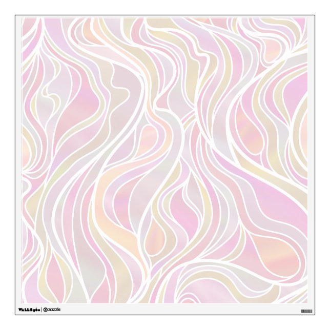 Pastel Psychedelic Stained Glass Abstract Wall Decal (Front)
