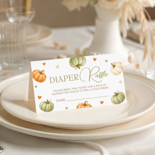 Pastel Pumpkin Diaper Raffle Ticket Cards