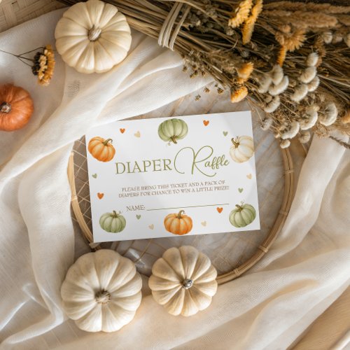 Pastel Pumpkin Diaper Raffle Ticket Cards