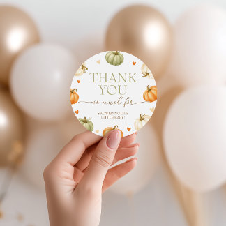 Pastel Pumpkin Fall Favor Thank You Tag