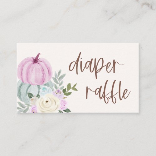 Pastel Pumpkin Floral Diaper Raffle Cards