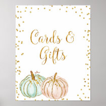 Pastel Pumpkin Gender Reveal Cards and Gifts Poster