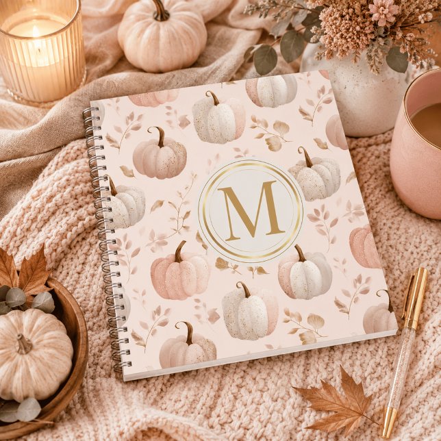 Pastel Pumpkin Monogram – Personalized Initial Not Notebook (Creator Uploaded)