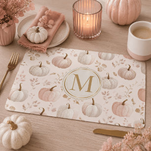Pastel Pumpkin Monogram – Personalized Initial Placemat