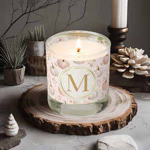 Pastel Pumpkin Monogram – Personalized Initial Scented Candle
