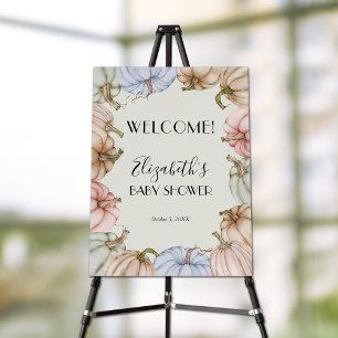 Pastel Pumpkin Neutral Baby Shower Welcome Foam Board